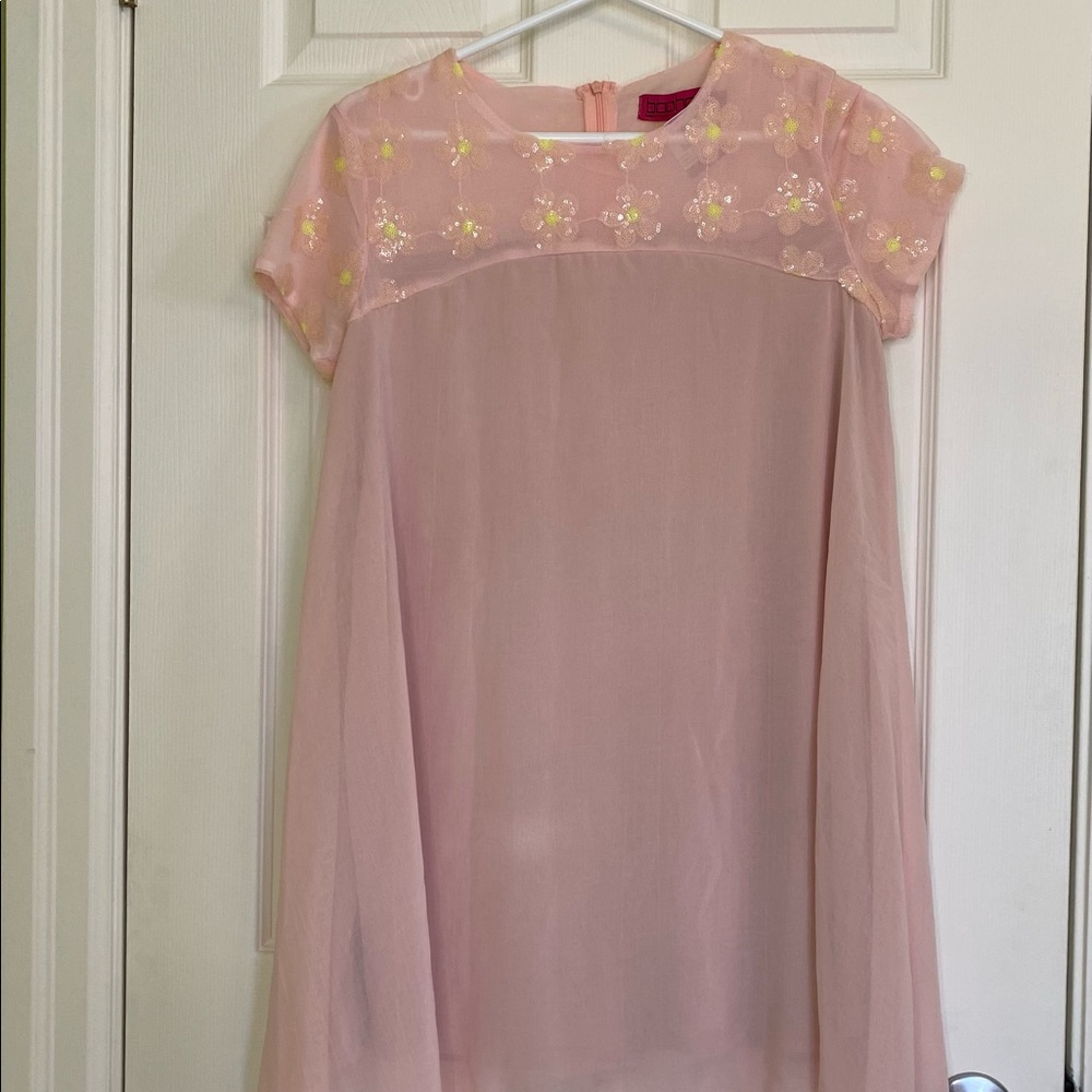 🎉HP🎉 Pink Boohoo dress with lime daisies - Picture 5 of 5